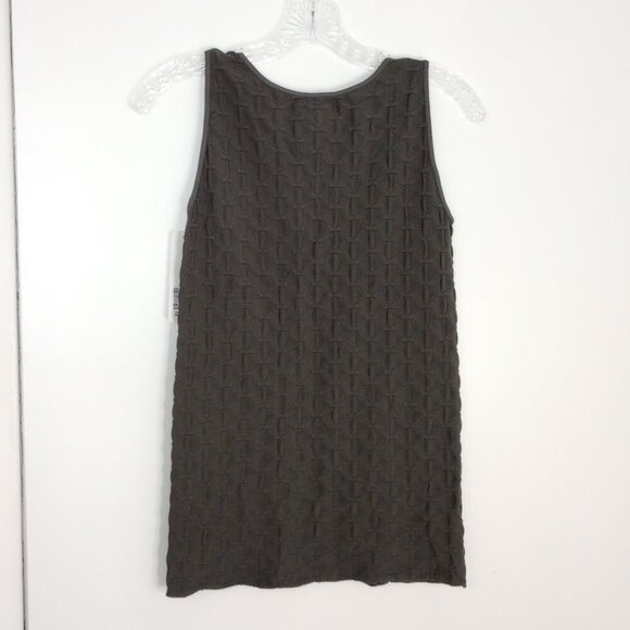Soft Surroundings Grey Lattice Sleeveless Stretch Tank Top - Picture 6 of 9